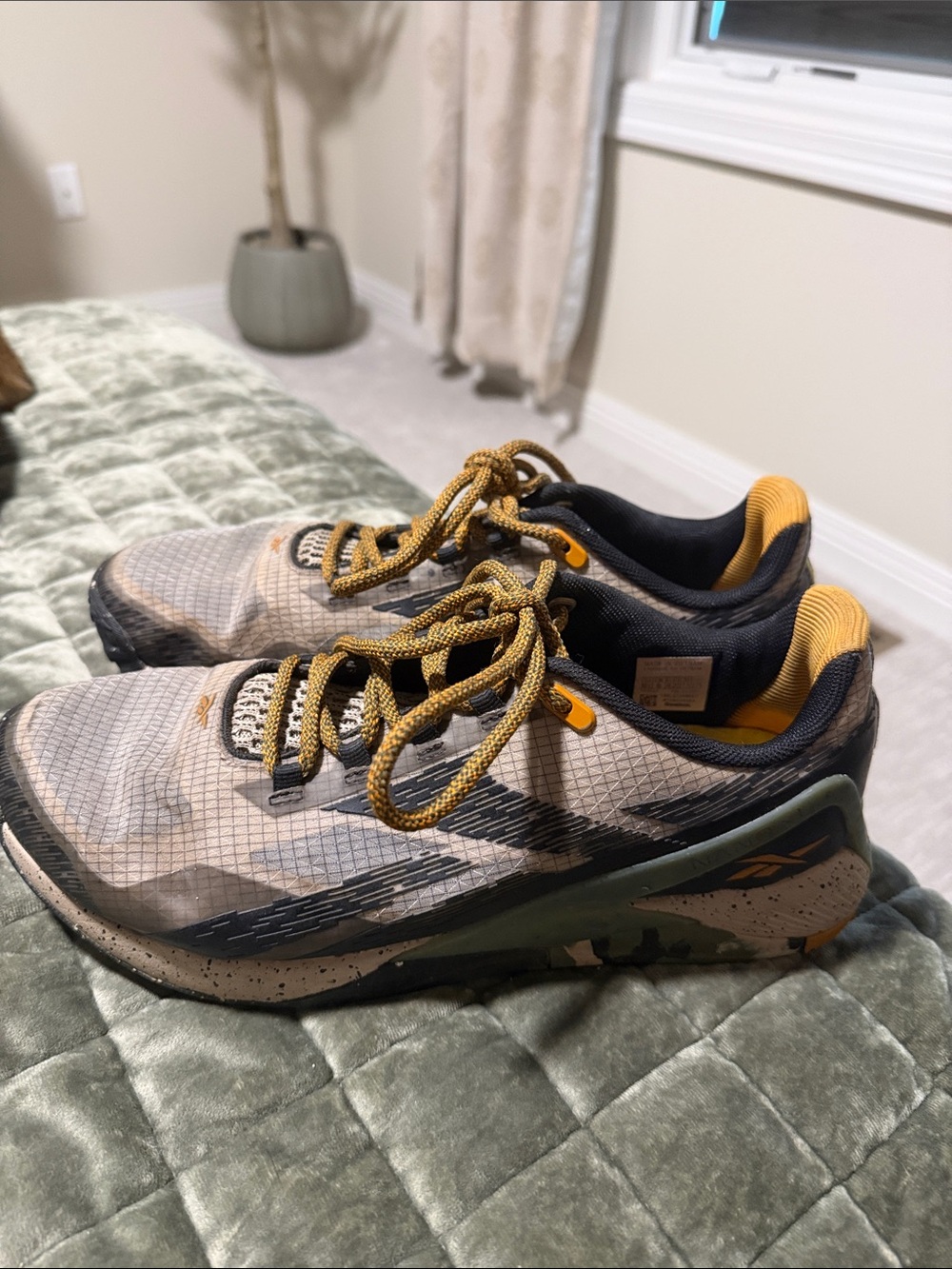 Reebok Women’s Athletic Shoes - Beige with Yellow Accents